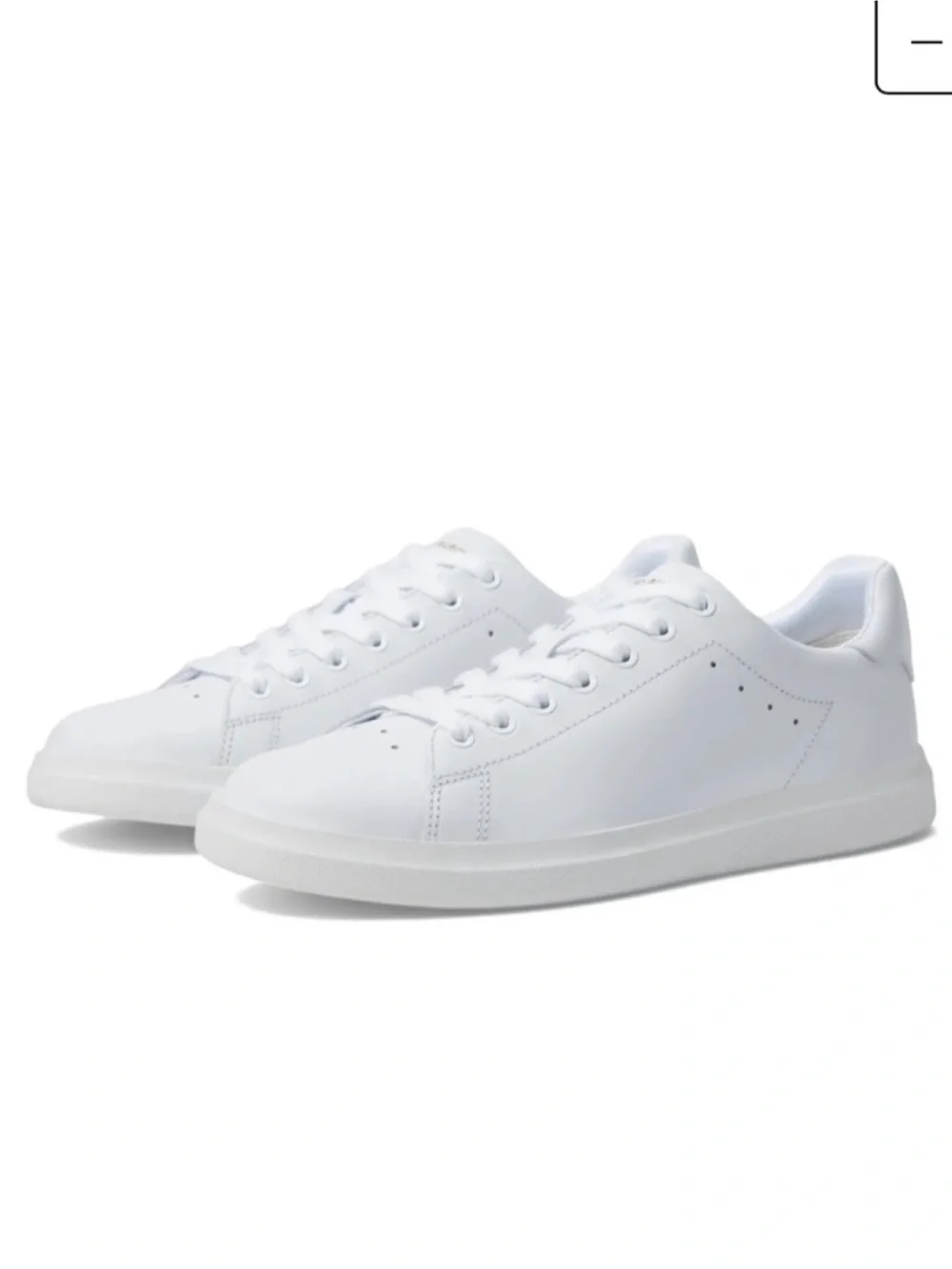 Tory Burch White Leather Low-Top Sneaker with Gold Emblem